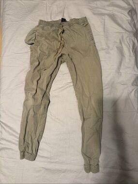 Casual Khaki Drawstring Jogger Pants for Men